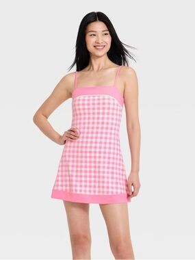 Women's Everyday Soft Active Court Dress - All In Motion Pink Gingham M